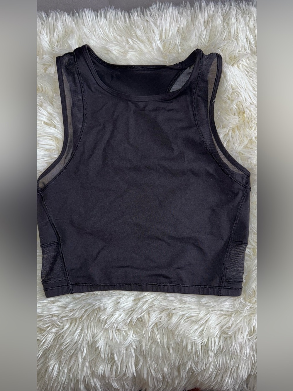 Black Racerback Crop Tank Top